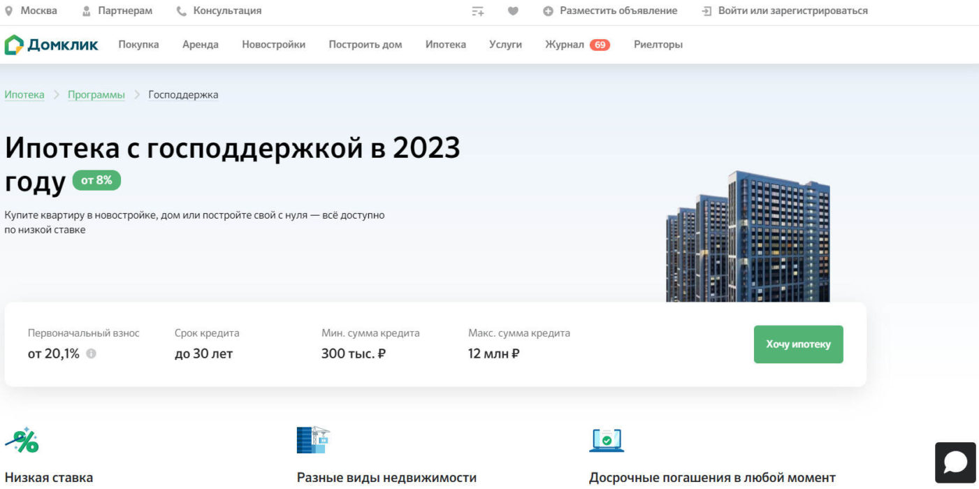 Ипотека с господдержкой